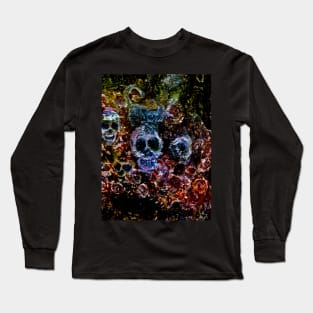 GHOST CAT SKULLS AND ROSES Long Sleeve T-Shirt